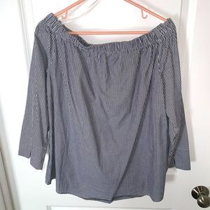Off The Shoulder Striped Blouse